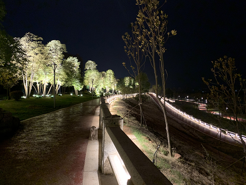 Landscape lighting of steamed water east embankment in Hengyang City